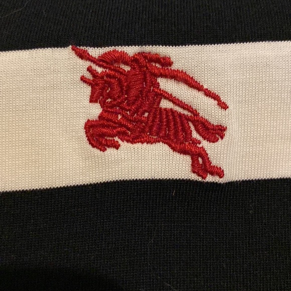 Striped Burberry logo T shirt - Picture 2 of 3